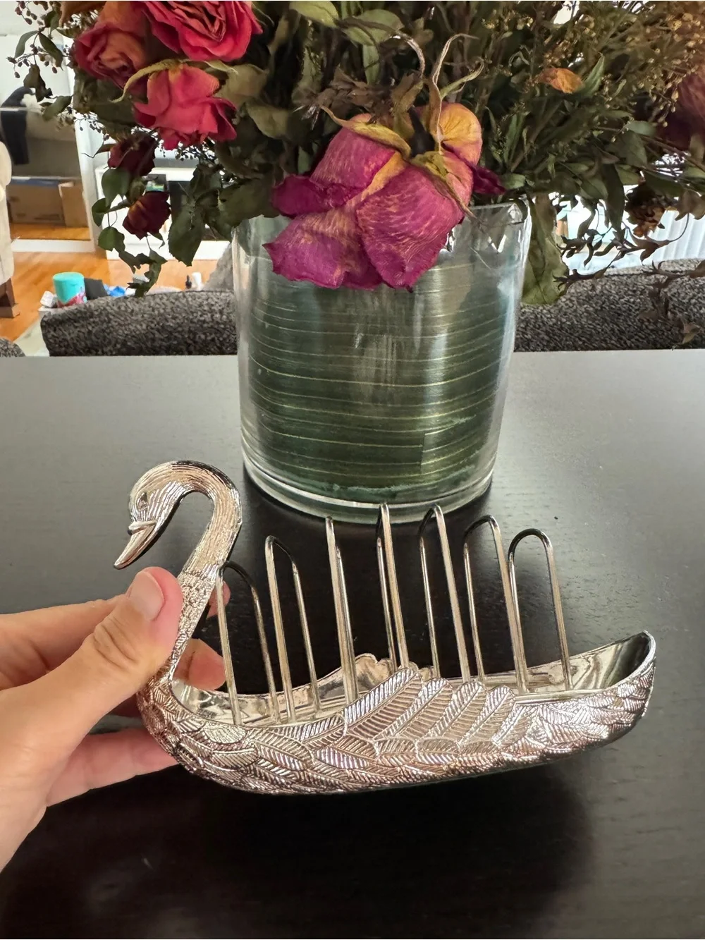 Vintage Silver Plated Swan Toast Rack